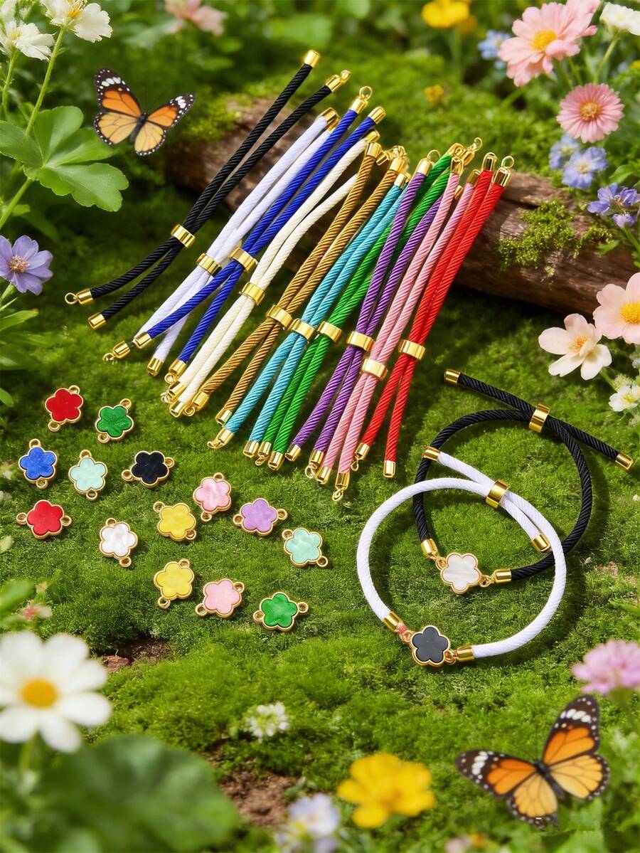 1/5/10/20/30/40/50/100pcs Colorful Fashion Simple Adjustable Pull Style Bracelet Jewelry Clasp DIY Accessories - Adjustable Wrist Strap - View 1