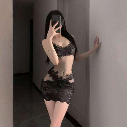 1piece Seductive French Maid-Inspired Teddy Featuring Sheer Lace Overlays, An Open-Gusset Detail, And A Form-Fitting Silhouette Designed For Playful Role-Play, Romantic Evenings, And Creating Unforgettable Moments.