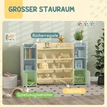 Children's Storage Shelf, Shelf For Toys And Books, For Tidy Organization, 8 Removable Boxes, White - White - View 4