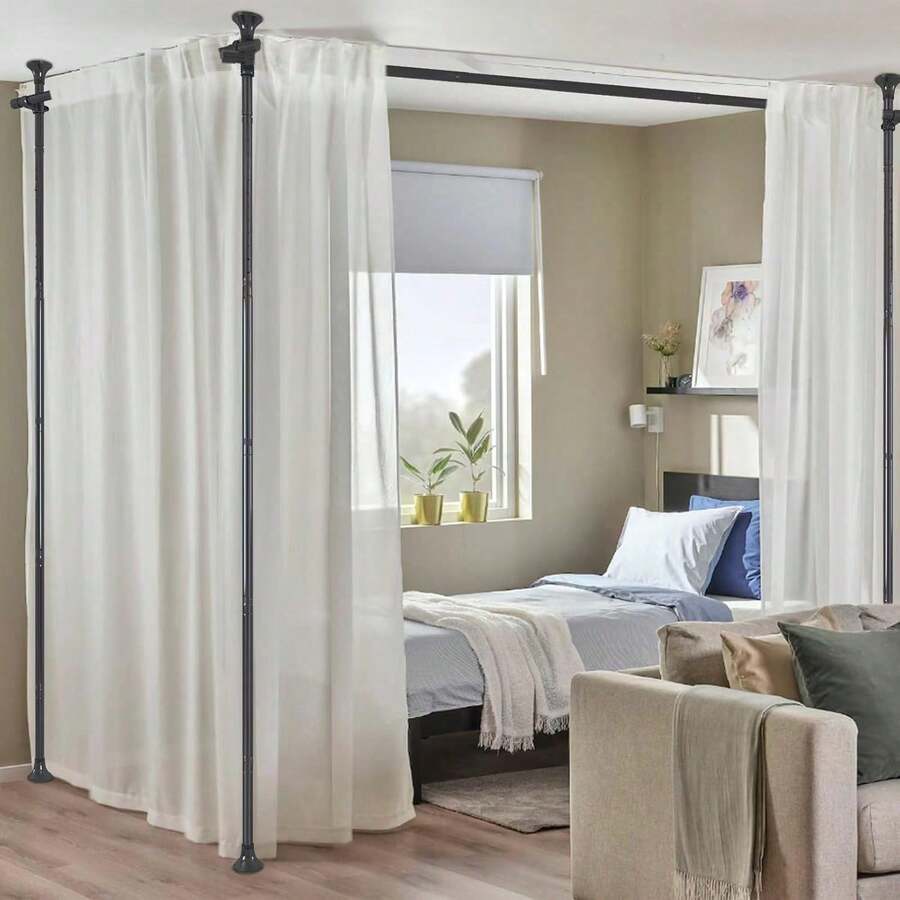 Curtain Window Rods - 검은색 - 보기 1
