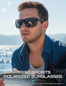 ¡RecomendadoATTCL - Lentes de sol polarizados deportivos para hombres y mujeres, para ciclismo, conducción, pesca, 100% protección contra los rayos ultravioleta¡Top de Temporada - 1124-Verde oscuro+Gris/Non Espejado - Ver 3