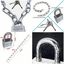 Cerradura de cadena para bicicleta, cerradura de cadena de puerta, materiales de acero inoxidable 304. No se oxida, resistencia - Candado de cadena de 20 pulgadas - Ver 1