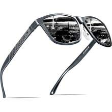 ¡RecomendadoATTCL Lentes de sol hombre polarizadas para hombre estilo retro ultraligero Al-Mg con marco de metal¡Top de Temporada - 8587-c7-military-green-grey/ no espejado - Ver 2