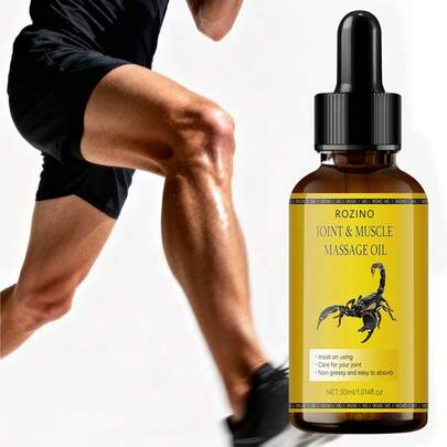 30毫升米色肌肉按摩油，即刻紧致腹部、腰部、手臂和腿部，适用于腹部、背部、手臂、臀部和大腿，紧致柔滑肌肤，适合所有肤质，男女皆宜，专为老年人和运动员配制，米色配方滋养关节和肌肤。