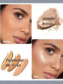 1PC Flat-Top Foundation Brush, Contour Brush, Angled Blush Brush, And Professional Makeup Brushes Designed For Blending Liquid, Cream, And Perfectly Powdered Cosmetics - Multicolor - View 5