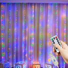 1pc USB Powered Curtain Lights, 600/300/200/100 LED String Lights, 8 Modes, Suitable For Birthday, Wedding, Party, Room, Window, Holiday Decor (Remote Control Batteries Not Included) - USB Plug - View 19
