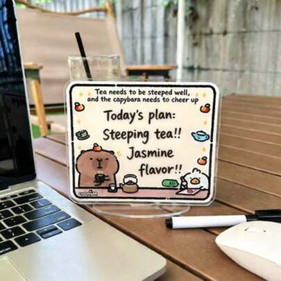 1 pieza Pizarra de memo borrable de acrílico, decoración de escritorio creativa, pizarra de escritura de oficina, pizarra de recordatorios, pizarra de mensajes para el hogar, regalo de cumpleaños/Navidad/Halloween