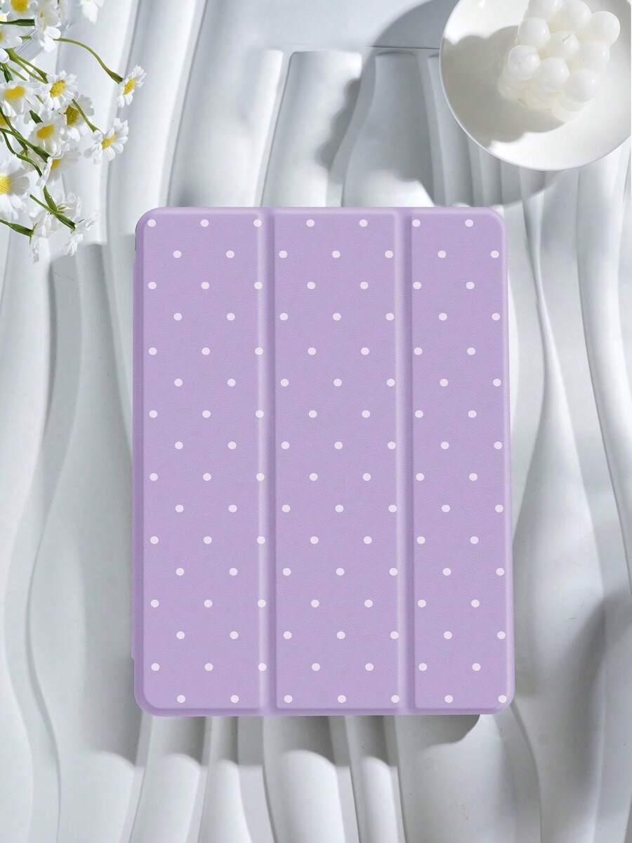 Polka Dot & Minimalist Pattern Tablet Protective Case, Compatible With 9.7/10.2/10.5/10.9/12.9/Pro 11 (10th Gen), Galaxy Tab S6 Lite 10.4", Kindle Paperwhite 12th Gen (2024), Kindle 11th Gen (2022), Offers Soft Shock-Proof Protection, Supports Smart Stand/Auto Wake/Sleep Function - 多色-9 - 查看 1