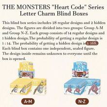 Caja ciega con colgante de PIN de "THE MONSTERS" de POP MART para carta de amor | Llavero de letra del alfabeto (N-Z) Labubu 4.0 Accesorio para bolso Regalo de pareja de dibujos animados Sorpresa Regalo de cumpleaños (1 caja individual) - Multicolor - Ver 8