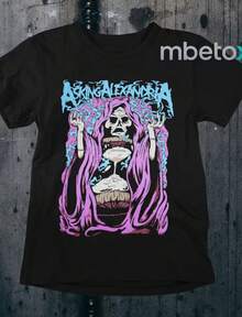 Asking Alexandria T-Shirt _ Skull Graphic Metalcore Tee - màu đen - Xem 1