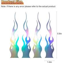 4 PIEZAS Nuevas Pegatinas de llama de 5.9" para coche, adhesivo de vinilo autoadhesivo resistente al agua para decorar los espejos retrovisores laterales del automóvil, accesorios universales DIY para vehículos y motocicletas (Colorido) - Vistoso - Ver 2