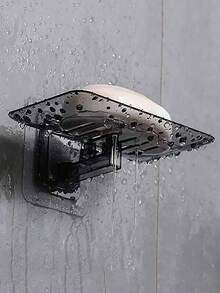 Bình đựng xà phòng lỏng treo tường trong suốt, không cần khoan, khay đựng xà phòng bằng nhựa, phụ kiện phòng tắm. - Khay đựng xà phòng treo tường - Xem 1