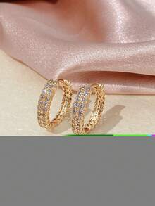 1对女士耳环，奢华时尚圈形耳环，精致复古优雅耳环，女神风耳环 - 耳圈 - 查看 7