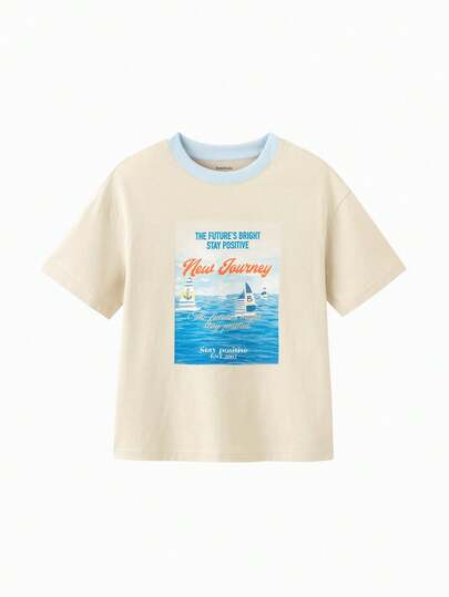 Balabala Boys Short Sleeve T-Shirt, Pure Cotton, Breathable & Quick-Dry Summer Top