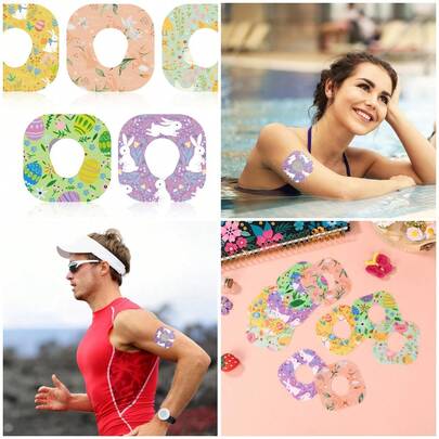 10uds Parches Adhesivos para  G7, Estilo Pascua Transpirables Impermeables Compatibles con  G7 (5 Estilos)