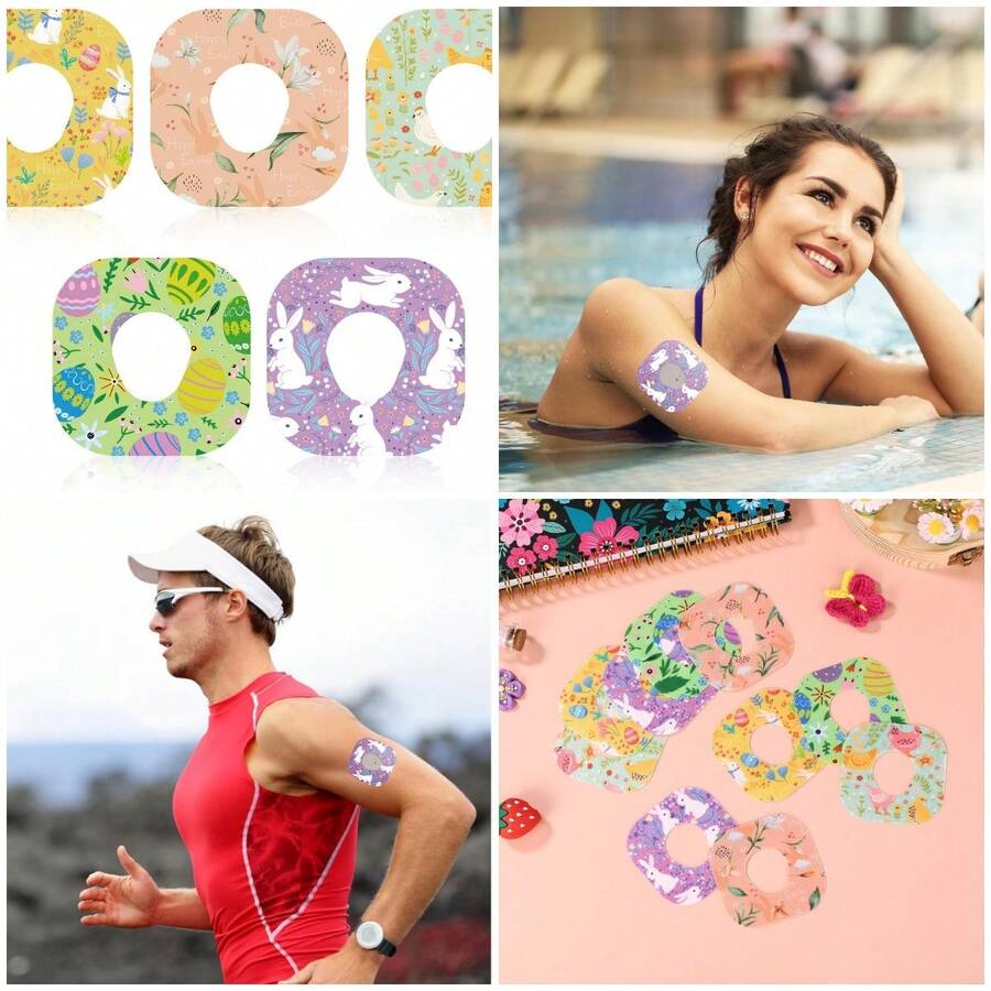 10uds Parches Adhesivos para  G7, Estilo Pascua Transpirables Impermeables Compatibles con  G7 (5 Estilos) - 10 - Ver 1