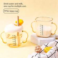 PPSU Children's Double Handle Open Cup With Measurement Scale, Cute Baby Milk Cup For Home Use - Multicolor - View 3
