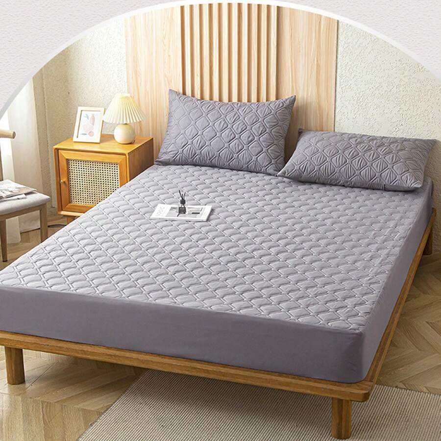 Protector de colchón impermeable y grueso Funda protectora para colchón Protector de colchón para hoteles - Gris - Ver 1