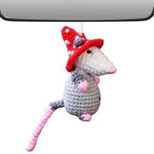 Opossum-Colgante de Animal para decoración de espejo retrovisor de coche, accesorio bonito para decoración de coche NXC3 - gris - Ver 9