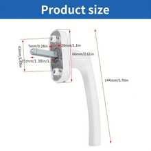 1个/2个通用金属双层玻璃窗把手 - 右开/左开安全平开窗 - 带固定螺丝 - 數量 - 查看 4