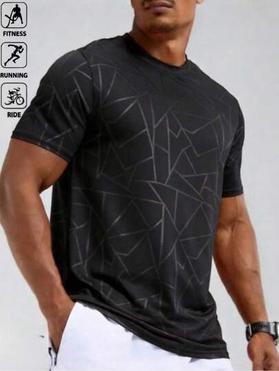 Leichtes Herren-Sommer T-Shirt, modisches Freizeit Sport Fitness-Laufshirt