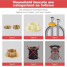 Kit de herramientas de reparación de fregadero y grifo ajustable de 8 en 1, herramienta de instalación de fregadero multifunción antideslizante para baño, inodoro, fregadero de cocina y reparación de plomería - Llave de baño - Ver 8