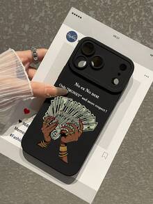 Funda de teléfono "Dinero y respeto" de 1 dólar, cubierta protectora suave de TPU mate negro, protección de lente, impresión del eslogan "No ex no next", diseño estético, protección antideslizante, adecuada para uso diario y regalo de cumpleaños, compatible con iPhone - Negro - Ver 3