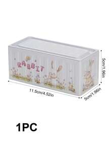 1pc Square Candy Box With Cartoon Rabbit Pattern, Containing Cute Cookies, Snacks And Cupcake Holders. Ideal For Easter Parties, Also Suitable As Piggy Bank, Holiday Gift, Birthday Gift, Or Adult Gift - Multicolor - View 9