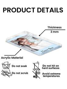 Custom Photo Couples Besties Family With Message - Personalized Acrylic Fridge Magnet - As Shown - View 10