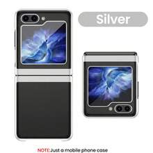 适用于三星 Galaxy ZFold3、ZFold4、ZFold5、ZFold6、ZFOLD7、ZFlip3、ZFlip4、ZFlip5、ZFlip6、ZFlip7FE、ZFlip7 手机壳,电镀边框透明硬质 PC 保护套,时尚百搭 - 彩色 - 查看 7
