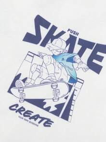 Balabala 男童短袖T恤，纯棉面料，吸湿速干夏季上衣 - 本白 - 查看 4