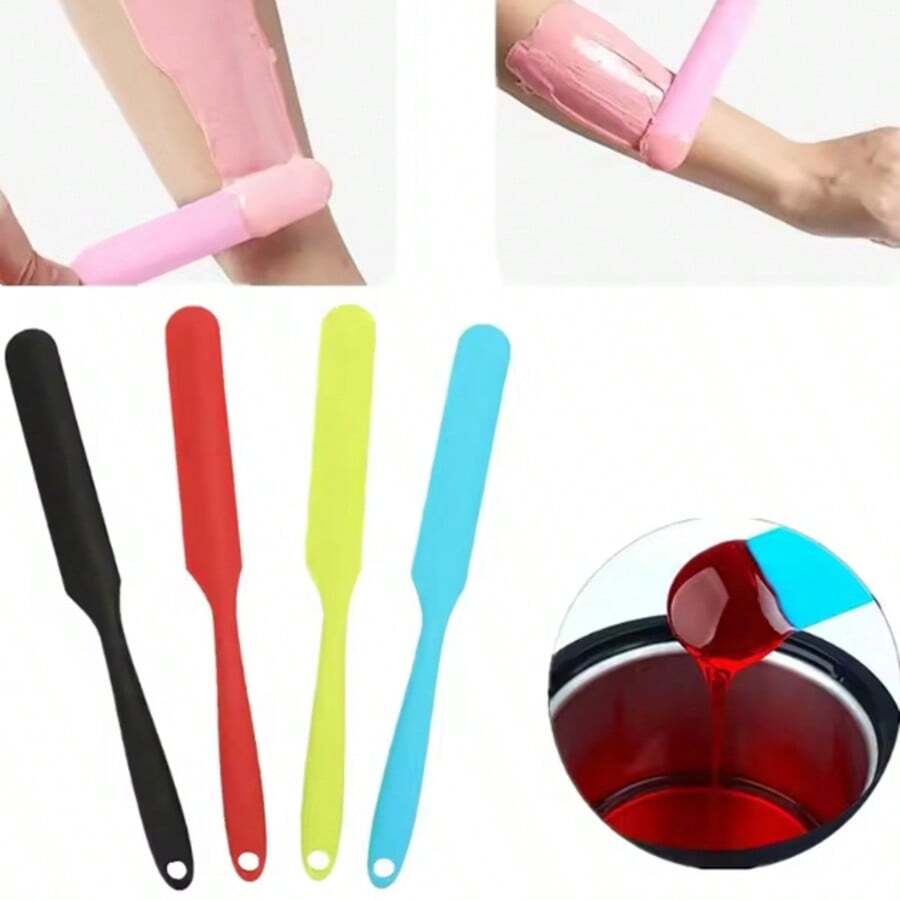 2pcs Silicone Makeup Depilation Scraper, Non-Stick Hair Removal Stick, Body Wax Applicator - Multicolor - View 1