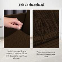 3 piezas Cubre Salas Elástico,Funda de Sofá Ajustable,Protector de Sofá Antimanchas Repelente al Agua,Suave Cómodo Lavable,Alta Elasticidad,Para Sofá 1 2 3 Plazas,Protección Contra Polvo Arañazos Mascotas,Perros Gatos,Hogar,Sala,Departamentos - Café integral - Ver 6