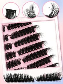 160 Clusters, 10 Rows, Individually Segmented Lash Bundles, Large-Capacity Curled DIY Lash Bundles, Natural Appearance, Exceptionally Thick, Soft, And Ultra-Lightweight, Reusable, Individually Segmented False Eyelashes, DIY Clustered Lashes, Lengthening Lashes, Curled Lashes, Enlarged Eye Lashes, Party Lashes, Thick Lashes - DD - View 6