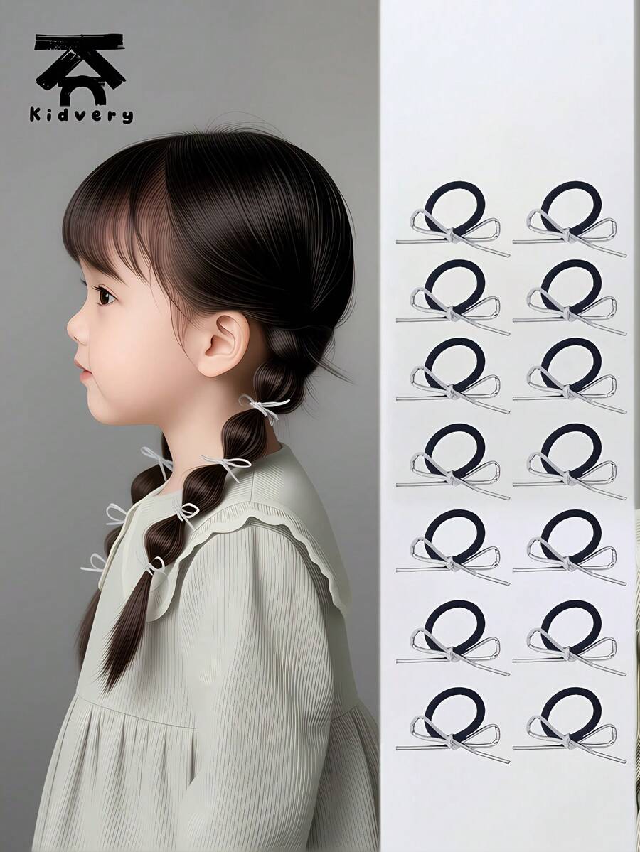 10 chiếc dây buộc tóc màu bạc, phù hợp cho bé gái, kích thước vừa ngón tay cái, phụ kiện tóc cho bé gái, dây buộc tóc đuôi ngựa, dây chun buộc tóc, scrunchies, độ đàn hồi cao, không gây hư tổn. - Nhiều màu - Xem 1