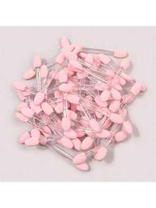 10/20/100pcs Nail Sponge Sticks, Double-Sided Sponge Brush, Ombre Nail Art Brush, Nail Powder Brush, Large Kabuki Mushroom Head Round Brush, Nail Powder Cleaning Tools - Multicolor - View 6