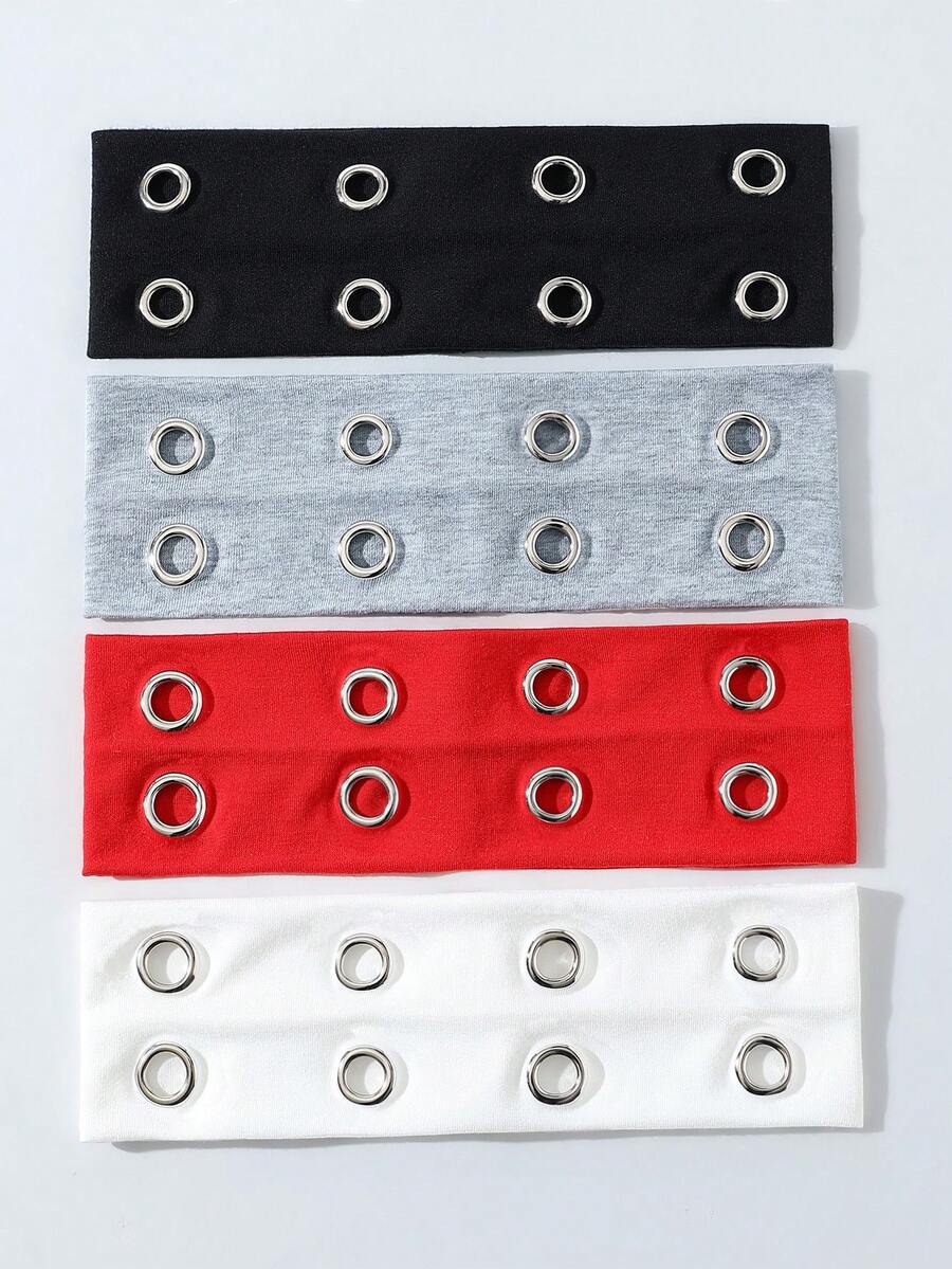Bộ 1-4 chiếc băng đô thời trang phong cách Punk, phụ kiện tóc kiểu Gothic cho nữ, màu trơn, mềm mại, chống trượt, co giãn, khoét lỗ, thích hợp cho đi biển/nghỉ lễ, băng đô thể thao yoga, đa năng cho đeo hàng ngày và trang phục mùa hè. - Nhiều màu - Xem 1