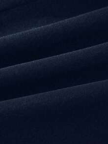 1 pieza Pantalones cortos minimalistas casuales, de unicolor, para actividades al aire libre, ejercicio y transporte para niños preadolescentes (El tamaño real es talla grande pequeño, se recomienda pedir una talla talla grande grande según la imagen) - Azul Marino - Ver 5