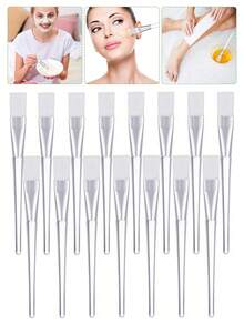 15/6/1件装美容院空心透明手柄水晶面膜刷，刷毛柔软，可清洁面膜，小巧柔软的刷头可用于面部，不伤肌肤 - 彩色 - 查看 1