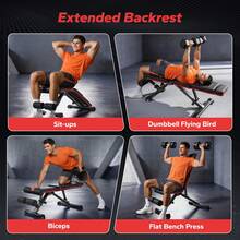 MERACH Weight Bench, 990 LBS/450KG Foldable Weight Benches For Home Gym, Adjustable Weight Bench With 72 Training Angles, Incline Bench Press For Full Body - Classic - View 7