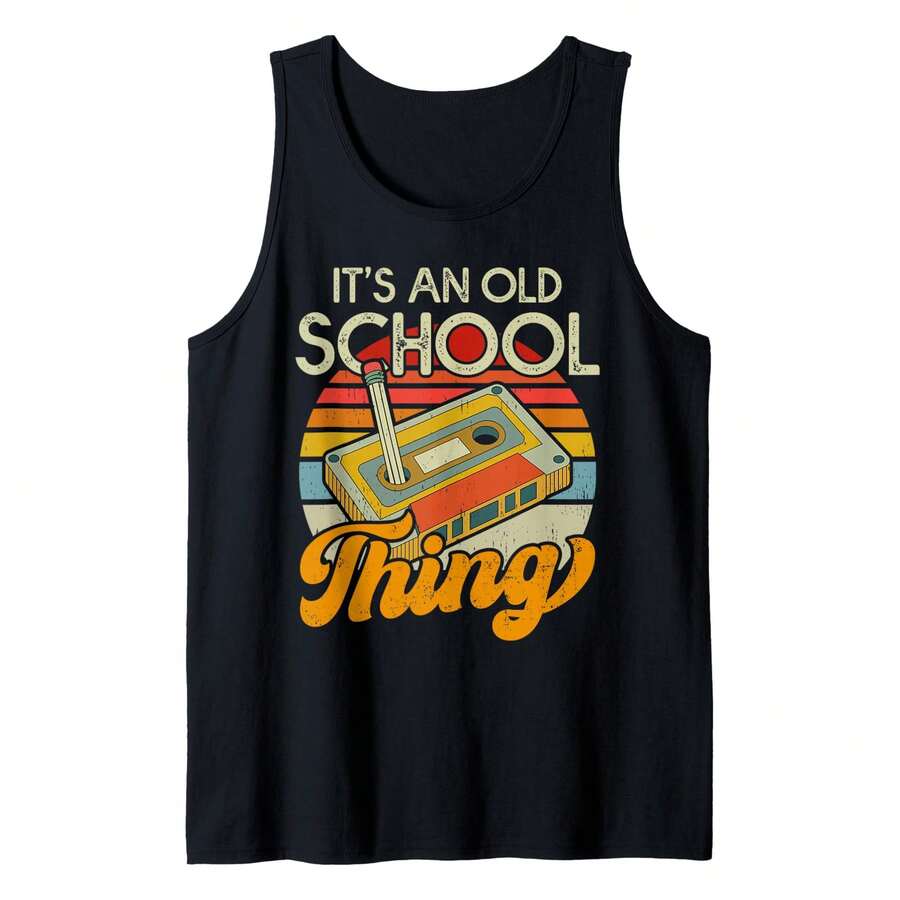 80s 90s Retro OldSchool Cassette Tape Music Men Women Tank Top Tank Top For WomenLayering Tank,Lace Tank,Ribbed Tank,Dressy For Sport Lovers Tank,(Multiple Sizes Available) Chicken PrintingPerfect Christmas, Halloween, Birthday Gift For Home Decor,Uplifting Gift For Friends, Family, Happy Valentine's Day,Happy New Year,Saint Patrick's Day, Funny American Tank Tops For Women , Oversized Couple Street Fashion Brand,Moisture-Wicking And Breathable, Comfortable Fit. - màu đen - Xem 1