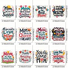 12张趣味母亲节语录UV DTF马克杯贴纸，妈妈语录设计，适用于16盎司Libbey保温杯，最佳妈妈主题塑料贴纸，适用于马克杯、水瓶、DIY工艺品、母亲节礼物（不含杯子，仅贴纸） - 彩色 - 查看 12