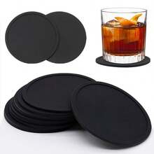 Posavasos redondo de silicona aislante del calor, posavasos minimalista, tapete antescaldaduras para taza de té, posavasos resistente al calor - Multicolor - Ver 13