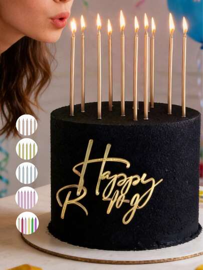 蛋糕蜡烛 - 持久耐用，可计数设计，适合生日庆祝活动，为甜点桌增添魅力，是生日派对和节日必不可少的蛋糕装饰和节日装饰。