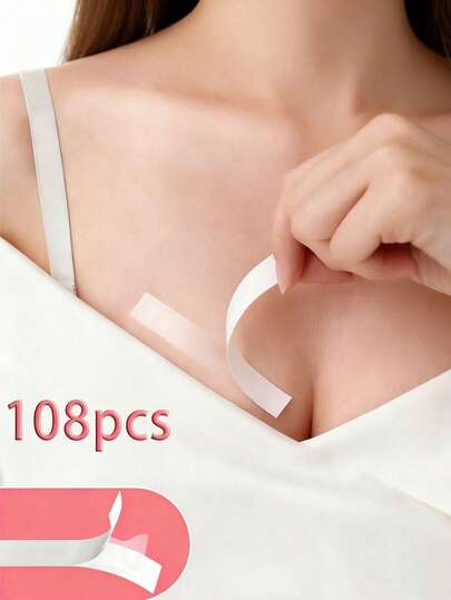 36/72/108 Pieces Invisible Anti-Slip Sticker, Made Of Skin-Friendly And Seamless Material, With Strong Adhesion, Can Fix The Neckline And Straps Of Clothes To Prevent Slipping And Exposure. Suitable For V-Neck, Off-Shoulder, Camisole And Other Easily Exposed Clothing, Can Be Used In Various Scenes Such As Daily Commuting, Social Gatherings, Dating And Traveling.