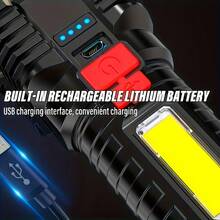 LiHangStar 1/2/4pcs LED Super Bright Flashlight, Portable Handheld Flashlight, Rechargeable Camping Light With COB Side Light And 4 Lighting Modes, Suitable For Camping, Hiking, Outdoor Activities, Home Emergency Use - Portable Flashlight - View 4