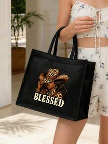 女士亚麻大容量手提包和化妆包套装，大容量购物袋，便携休闲收纳手提包，创新大容量设计，理想购物袋。多功能便携教师手提包，女士礼品 - 彩色 - 查看 8