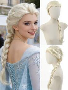 女士金色长辫公主假发，适合万圣节服装派对、化装舞会和角色扮演 - 彩色 - 查看 12