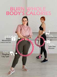 JLoibao 47in/120cm Adult Weight Loss Exercise , Suitable For Women And Beginners, Includes 24 Detachable Links And DIY Empty Ball (Pink) - Pink - View 7