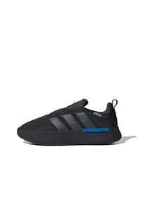 Adidas 阿迪达斯 Adipuff 织物圆头套脚休闲鞋，男女通用，黑色 - 黑色 - 查看 18